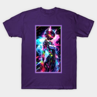 Anime Cute Cat Girl | Quality Anime Girl Artwork | Sci-Fi Manga Girl Anime Art T-Shirt